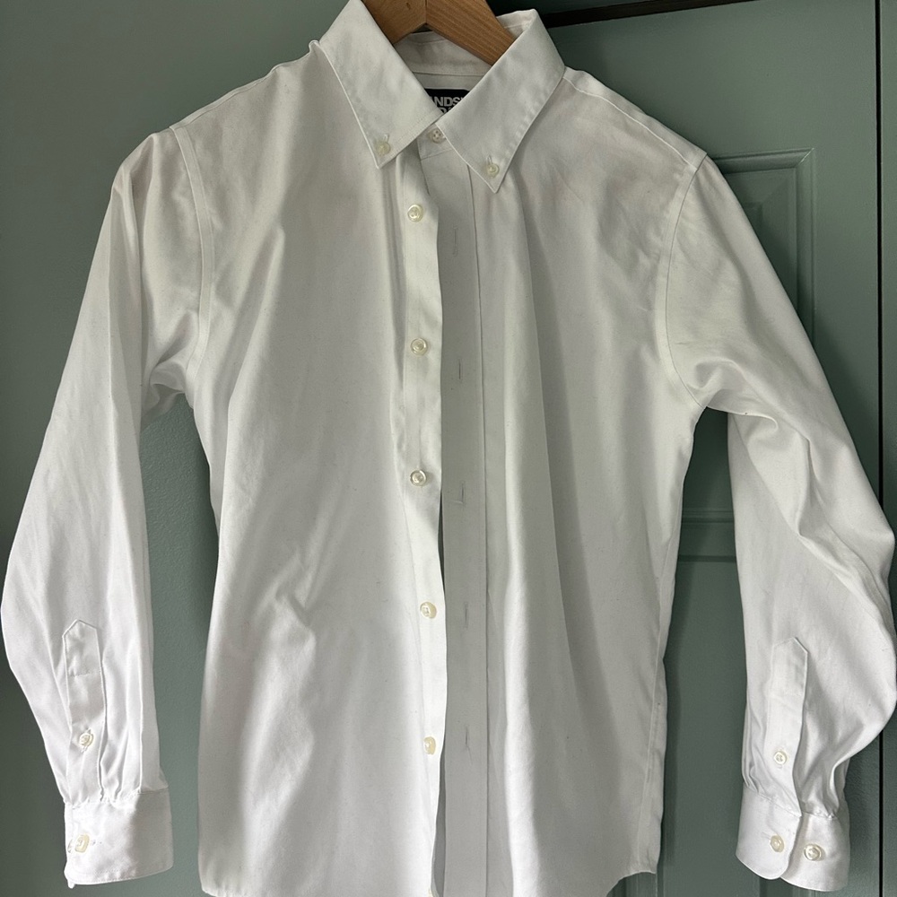Lands' End Boy White Button-Down Dress Shirt